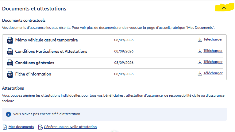 Documents et attestations