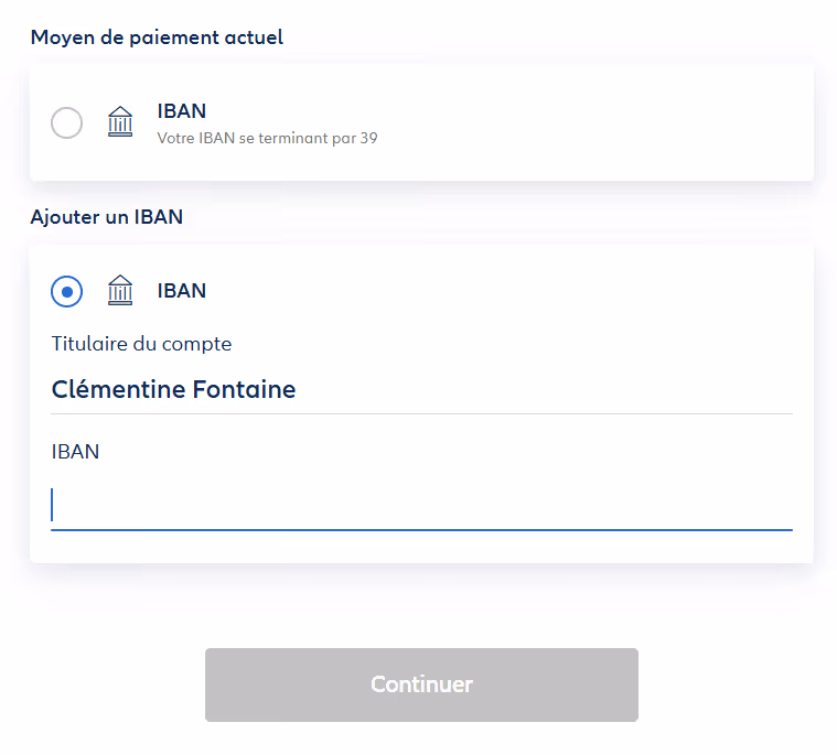 Gérer moyen de paiement