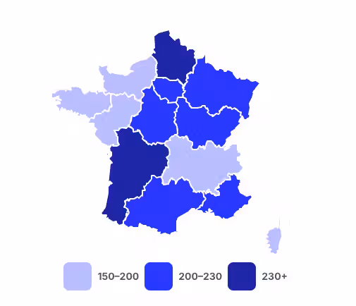 La cotisation moyenne par Région